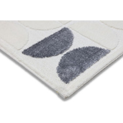 Kremowy nowoczesny dywan 3d z kolorowymi wstawkami