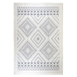 Kremowy nowoczesny dywan 3d z szarymi wstawkami