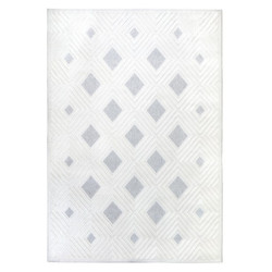 Kremowy nowoczesny dywan 3d z szarymi wstawkami