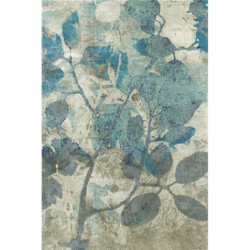 DYWAN NOWOCZESNY SAGA 19KSE LIŚCIE BEŻOWO-NIEBIESKI