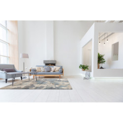 DYWAN NOWOCZESNY SAGA 19KSE LIŚCIE BEŻOWO-NIEBIESKI