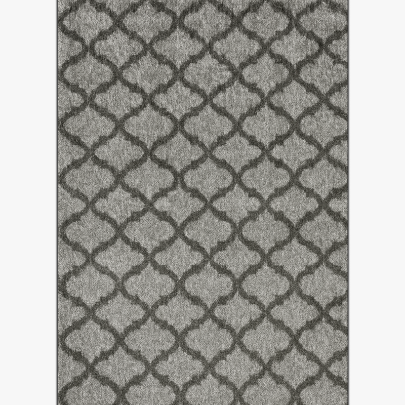 Dywan szary z geometrycznym wzorem – 100% polipropylen, 1200 g/m², 5 mm