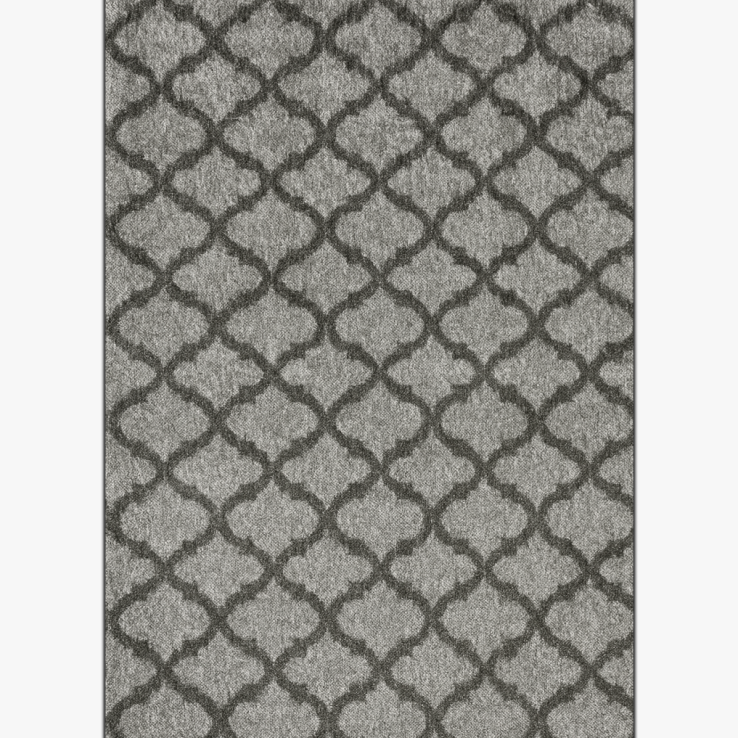Dywan szary z geometrycznym wzorem – 100% polipropylen, 1200 g/m², 5 mm