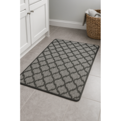 Dywan szary z geometrycznym wzorem – 100% polipropylen, 1200 g/m², 5 mm