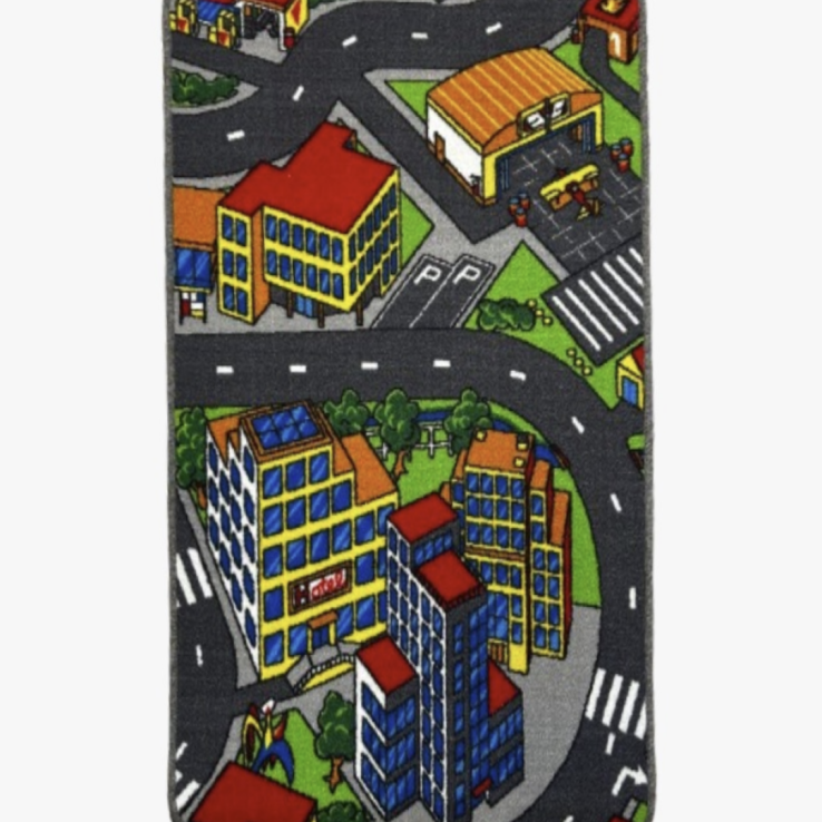 Dywan dziecięcy miasto z ulicami – 100% poliester, 1200 g/m²