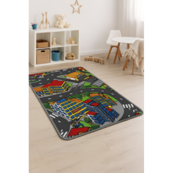 Dywan dziecięcy miasto z ulicami – 100% poliester, 1200 g/m²