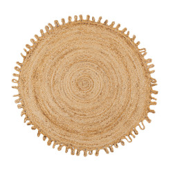 Dywan jutowy okrągły 100 – naturalny, beżowy  | trwały i łatwy w czyszczeniu