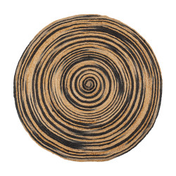 Dywan jutowy okrągły 120 – naturalny, beżowy  | trwały i łatwy w czyszczeniu