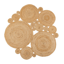 Dywan jutowy okrągły 120 – naturalny, beżowy  | trwały i łatwy w czyszczeniu