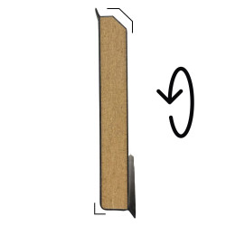 LISTWA PRZYPODŁOGOWA MDF FORMA KUBICZNA 2 W 1 CZARNA 60MM 2,4M