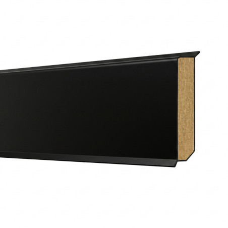 LISTWA PRZYPODŁOGOWA MDF FORMA KUBICZNA 2 W 1 CZARNA 60MM 2,4M