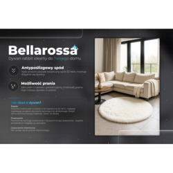 DYWAN BELLAROSSA NOWOCZESNY SHAGGY | KOŁO | BIAŁY |  DYWAN DO SALONU