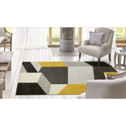 DYWAN LARA NOWOCZESNY SZARY ZÓŁTY