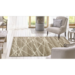 DYWAN LARA BEŻOWY NIESYMETRYCZNE WZORY